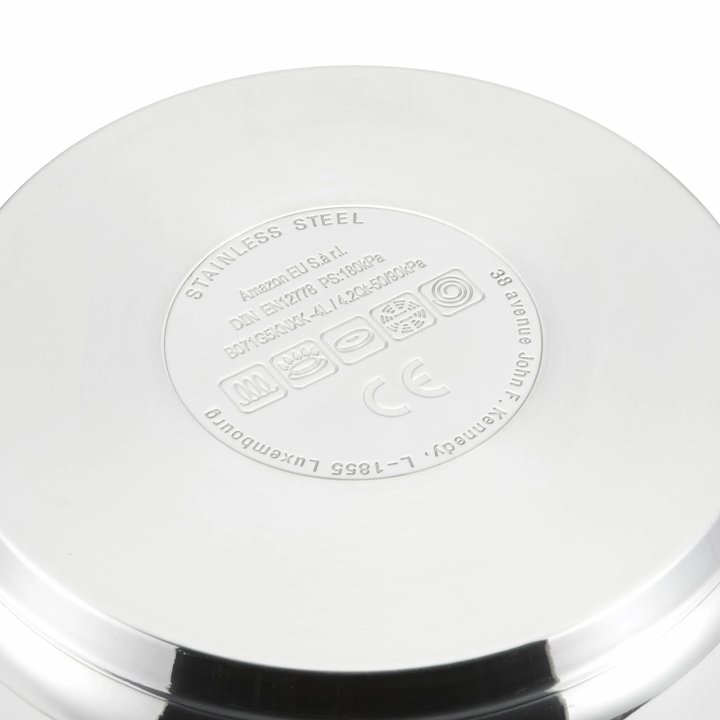 Amazon Basics Pentola a Pressione in Acciaio Inox a Induzione, 4 Litri, Argento