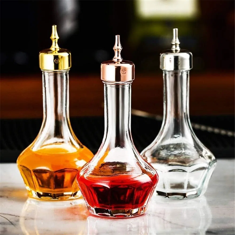 SuproBarware Bitters - Set di 3 bottiglie da cruscotto in vetro con piano cruscotto, strumento professionale per cocktail, ideale per barista, bar