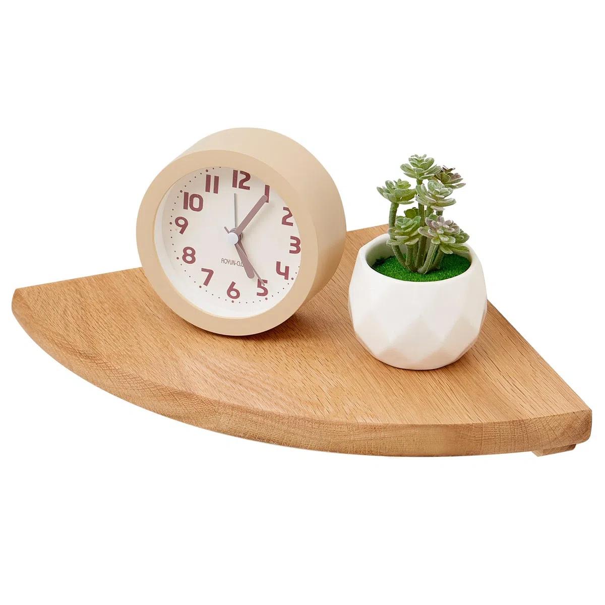 Mensola Angolare in Legno Massello, Quercia Angolare a Parete per Bagno, Cucina, Camera da Letto, Angolare in Legno da Appendere (25cm)