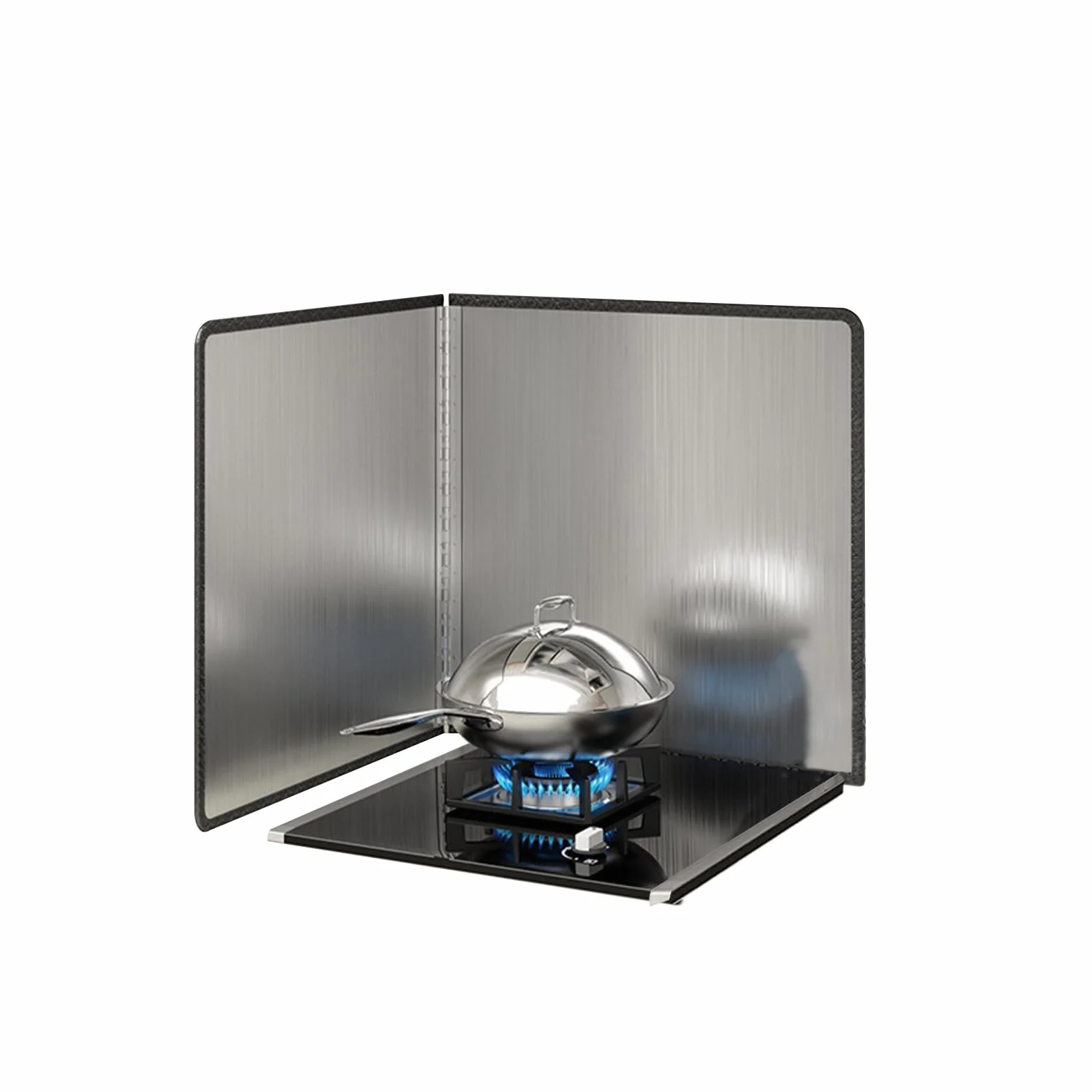 Paraschizzi Cucina Pieghevole,Acciaio Inox Parete Cucina Protezione Antigrasso Protezione Schizzi di Olio per Cucine a Gas e Padella