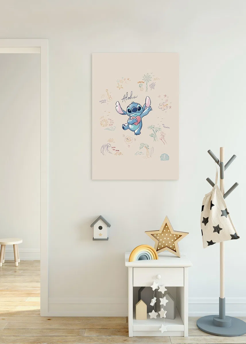 Komar Keilrahmenbild - Disney Lilo and Stitch In the Sun - Größe: 60 x 90 cm