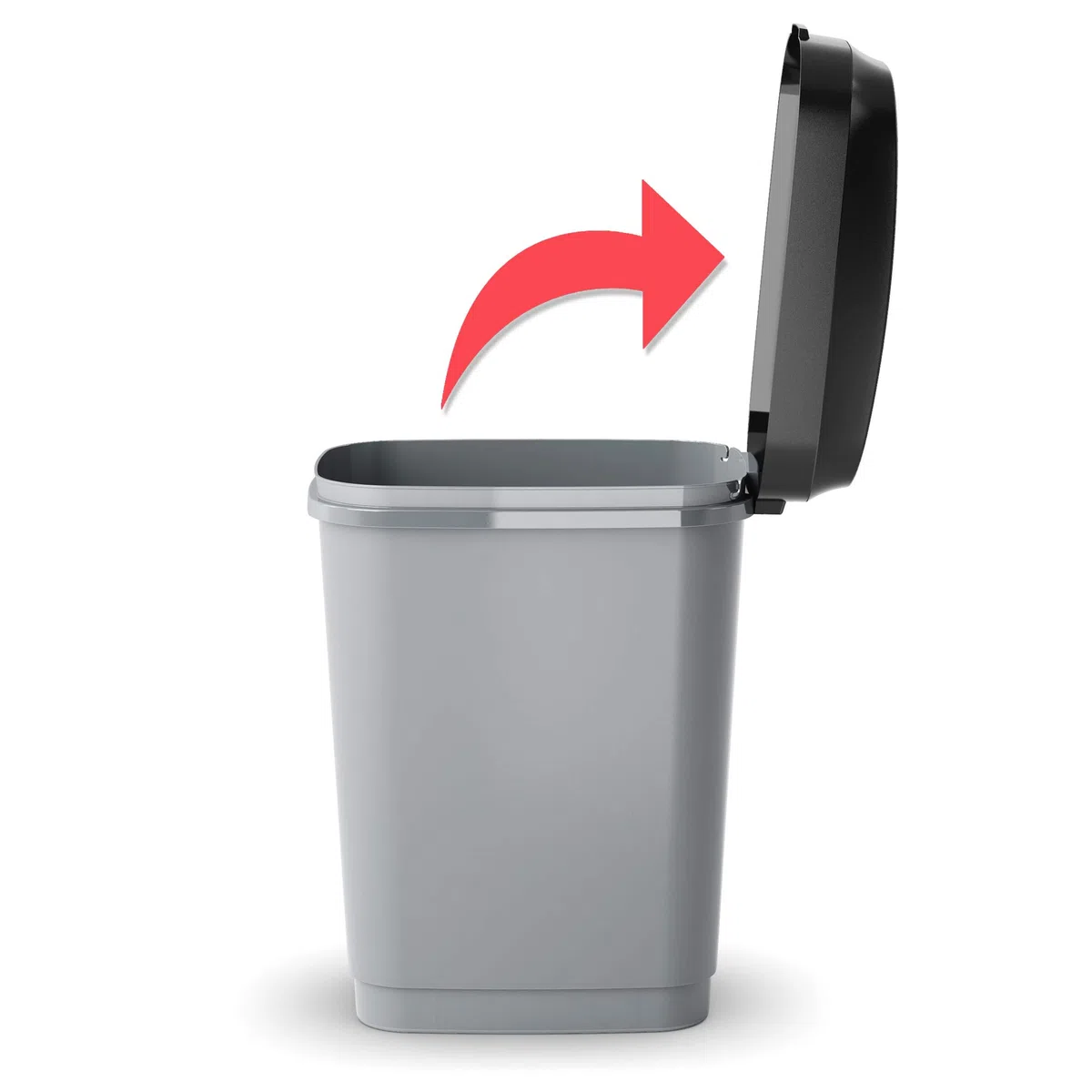 Kis Dual Swing Bin L - Pattumiera Basculante Per Sacchetto Da 50 Lt, Doppia Opzione Di Apertura - 30,5X42X60H Grigio