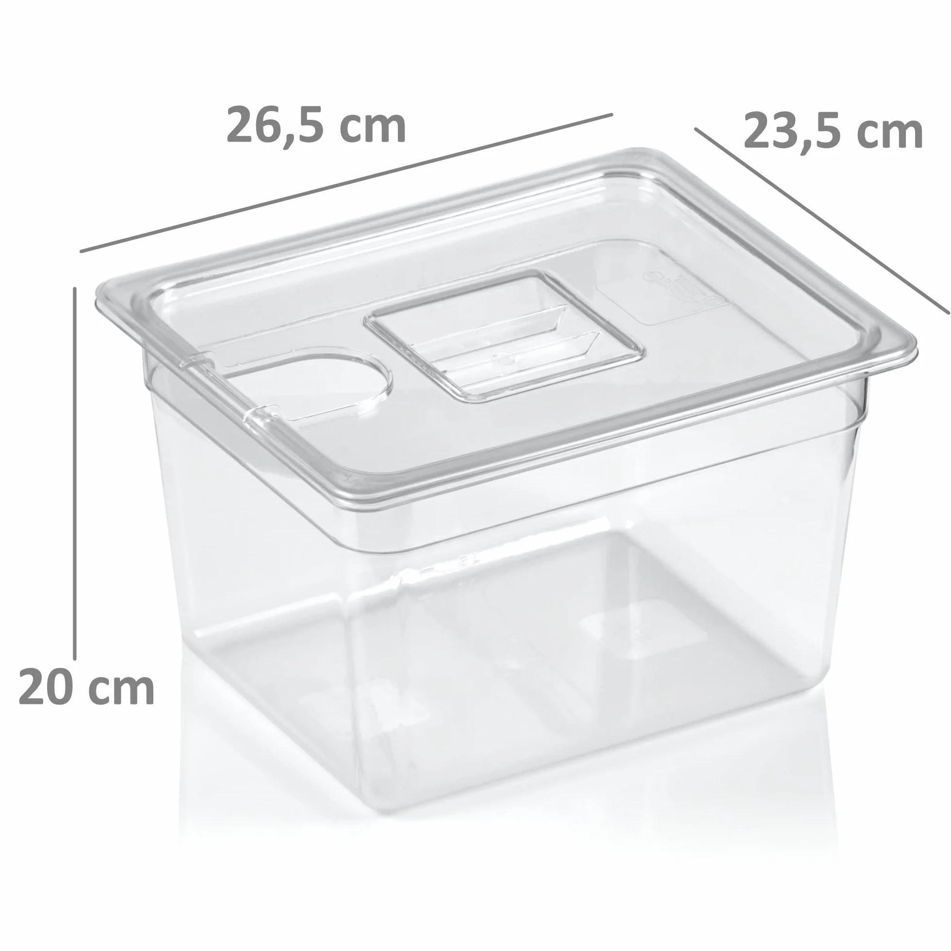Mahlzeit Sous Vide Garer - Bagnotta d'acqua fino a 12 litri, con coperchio abbinato, contenitore GN 1/2, contenitore Sous Vide con coperchio, bacino di sous, contenitore per il gas, set per la cottura
