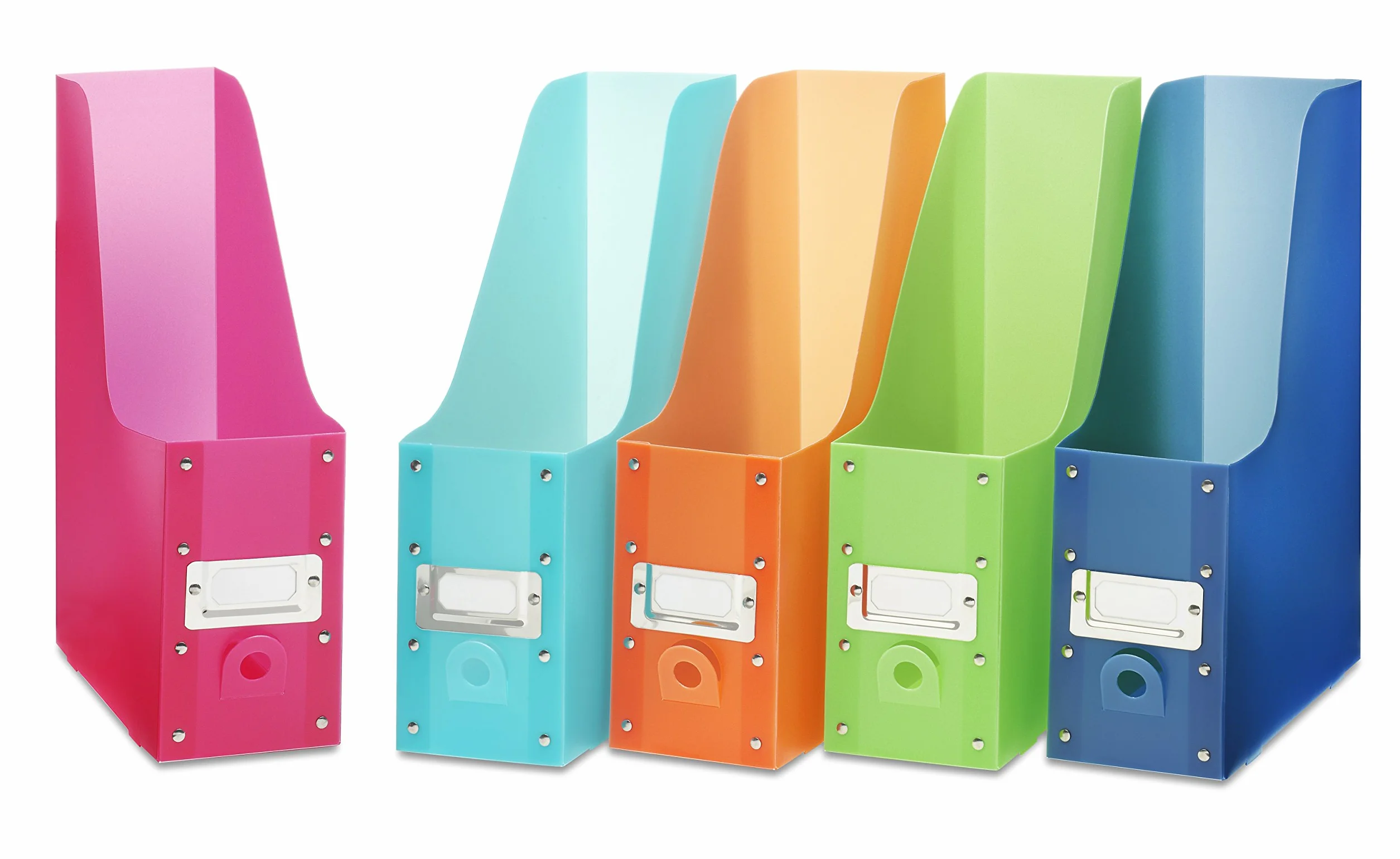 Whitmor Magazine Storage Desk Organizers-Black Conservazione, Metallo in Resina plastica, Assortiti, Set di 5, 5 unità