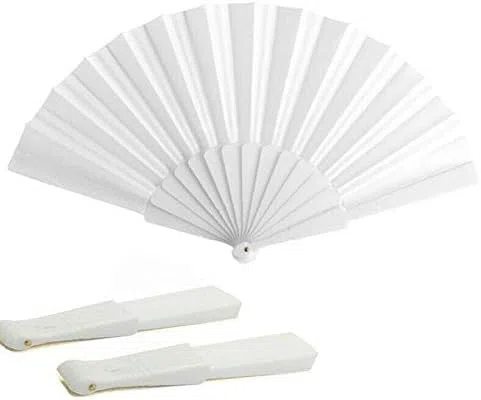 SQUADO - Set 60 VENTAGLI, ventaglio Bianco per festa Matrimonio Wedding Gadget Sposa Chiesa