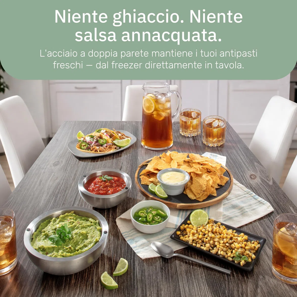 Useful Co. Ciotole Cucina, Ciotola Acciaio Inox Cucina & Bowl Acciaio — Mini Ciotola Doppia Parete per Pesto & Guacamole, Isolata Caldo e Freddo, Congelatore, 530 ml & 1 l (Set da 2)
