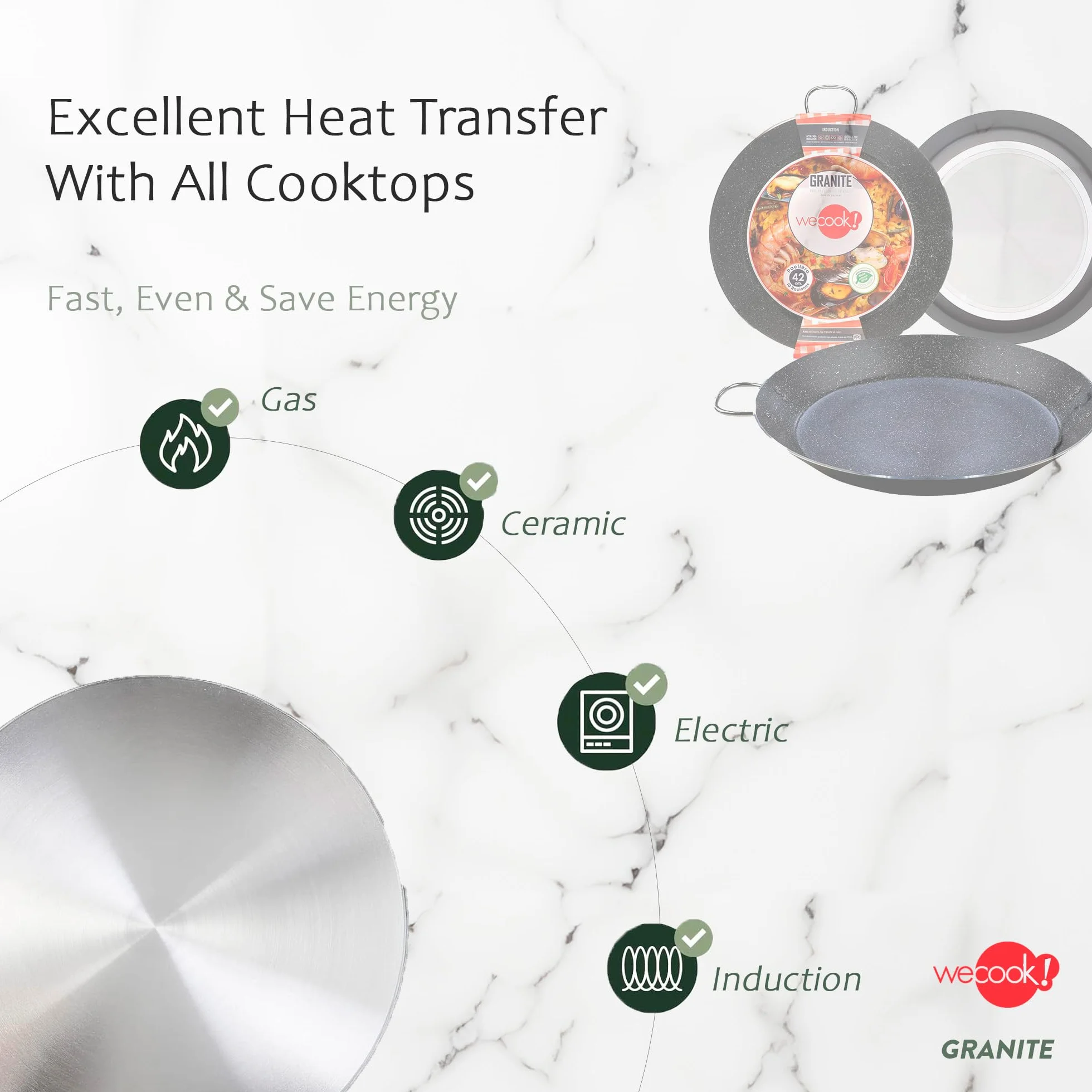 WECOOK! Paellera Granite 46 cms