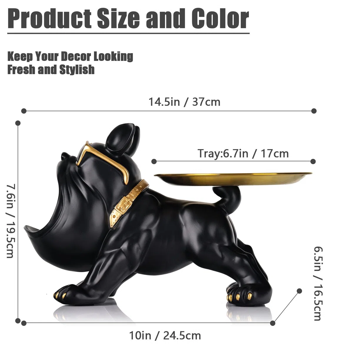 Bulldog vassoio statua portaoggetti portachiavi caramelle gioielli adatto per decorazioni per la casa,arte moderna,tavolo da pranzo,vassoio per piccoli oggetti