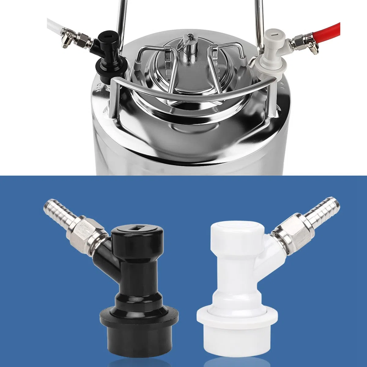 Connettore per Fusti Di Birra, Kit Adattatore Di Scollegamento Da 4 Pezzi Ball Lock Filettato Raccordi Con L'adattatore Morsetto per Vinificazione E Birra Fatta in Casa