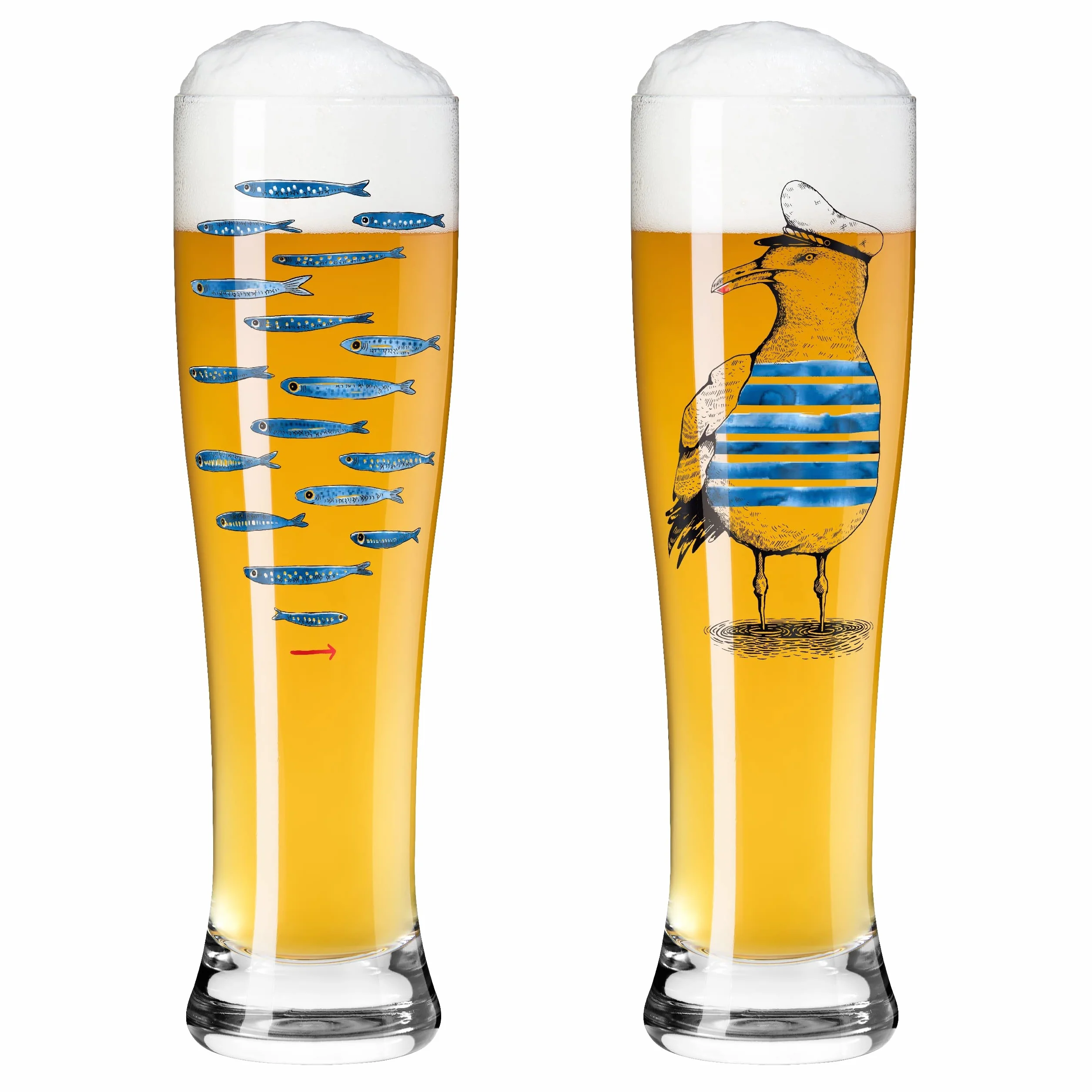 Ritzenhoff 3481007 Bicchiere da birra di frumento 500 ml - Set di 2 - Serie Brauchzeit Set n. 7-2 pezzi con stampa digitale multicolore
