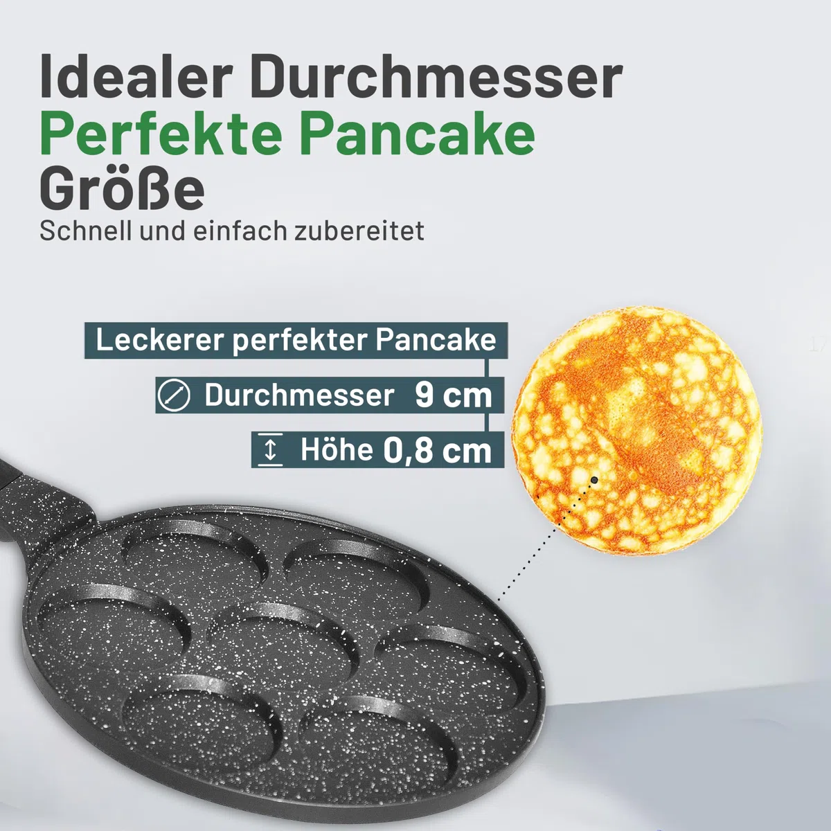 Amalindo Padella per pancake, Ø 26 cm, per 7 uova, padella per pancake, rivestimento antiaderente | padella per pancake a induzione | padella per uova, padella per occhi per pancake, uova fritte