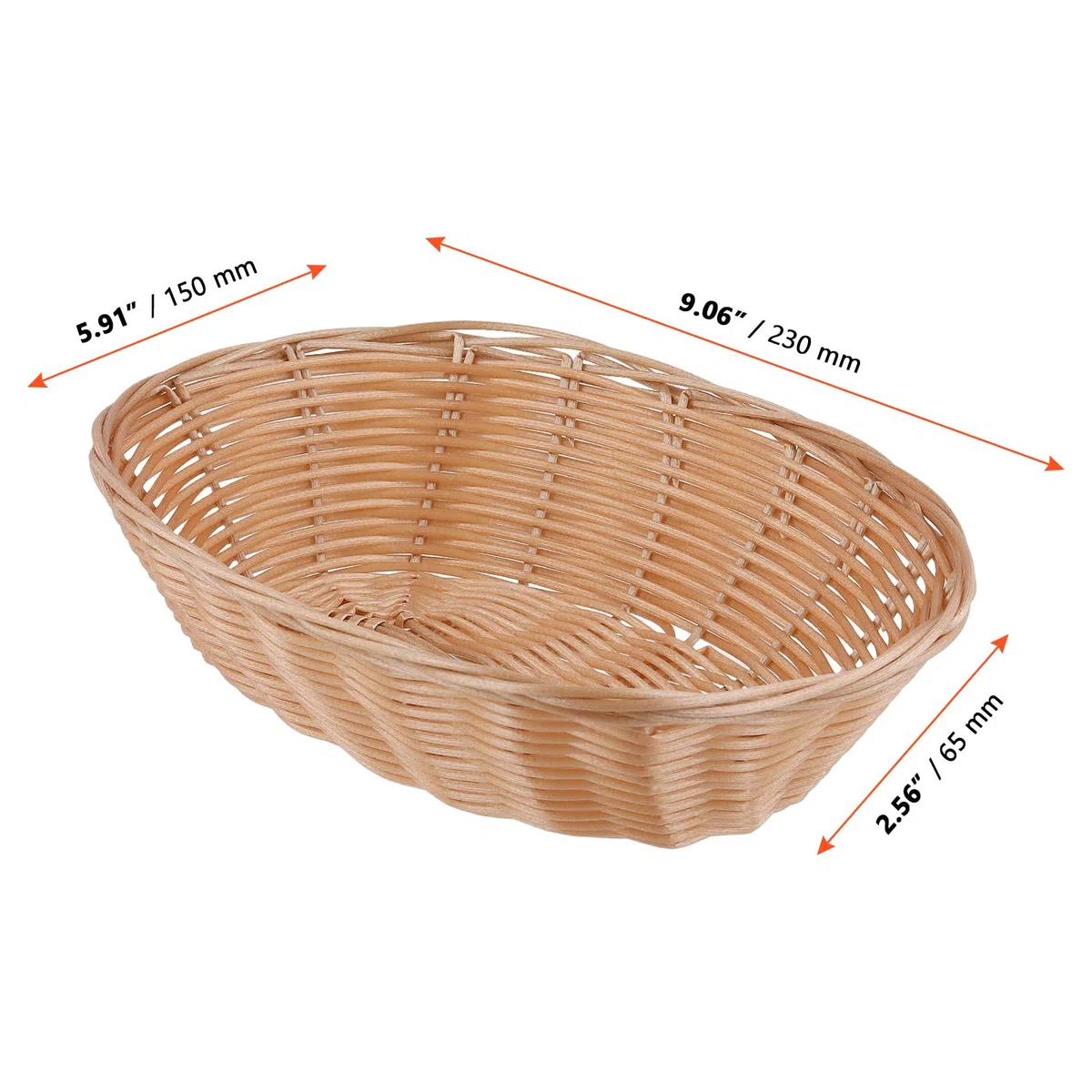 SINJEUN 15 cestini per pane in plastica ovale, 23 x 15 x 6,5 cm, in plastica, per cucina, pane, frutta