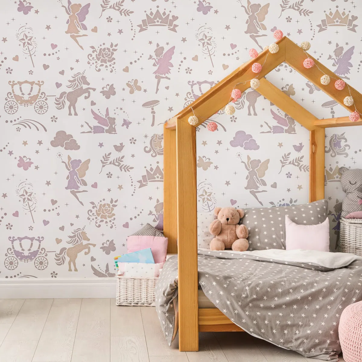 NAKLEO Stencil di Pittura per Bambini, Set di 14 Pezzi da 9x12 a 23x34cm Magia Fata Unicorno, Modelli Plastica e Riutilizzabili di Stanza Decorazione, Sagome DIY Fai-da-te, Mobili Muro Legno