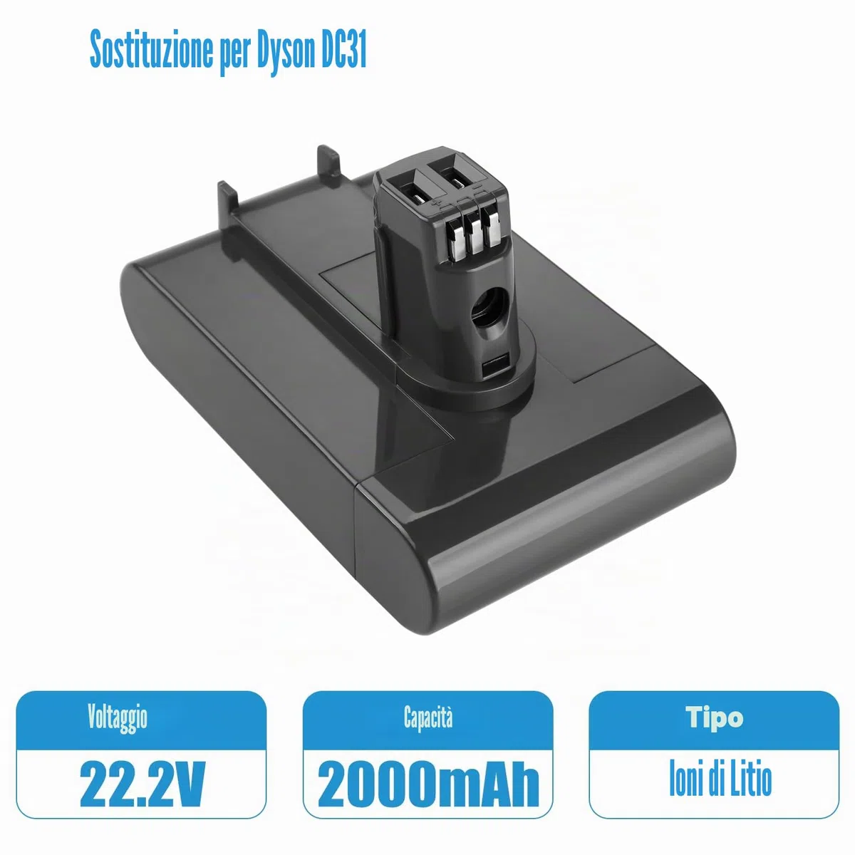 Energup 22.2V 2.0Ah Batteria di Ricambio per Dyson Batterie DC31 DC34 DC35 DC45 (non di tipo B)