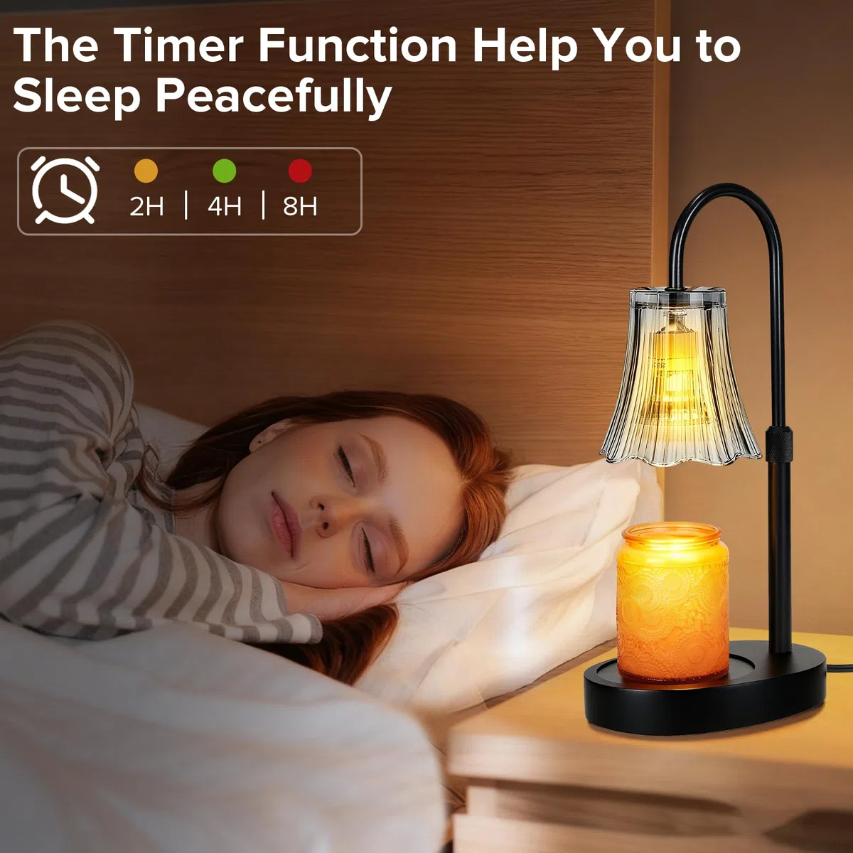 Lampada riscaldante per candele con timer, dimmerabile a 4 livelli e regolabile in altezza, scaldacera per candele in barattolo, design unico migliora l'atmosfera della casa, regalo decorativo