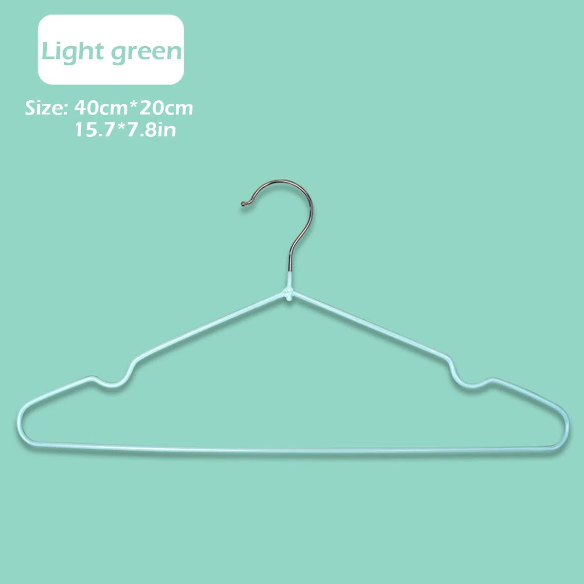 Confezione Da 20 Grucce Antiscivolo Appendini In Metallo, Con Manici In Gomma Antiscivolo Scanalature Per Spalline Appendiabiti Antiscivolo Anti-ruggine Per Giacche Camicie Pantaloni (Green )