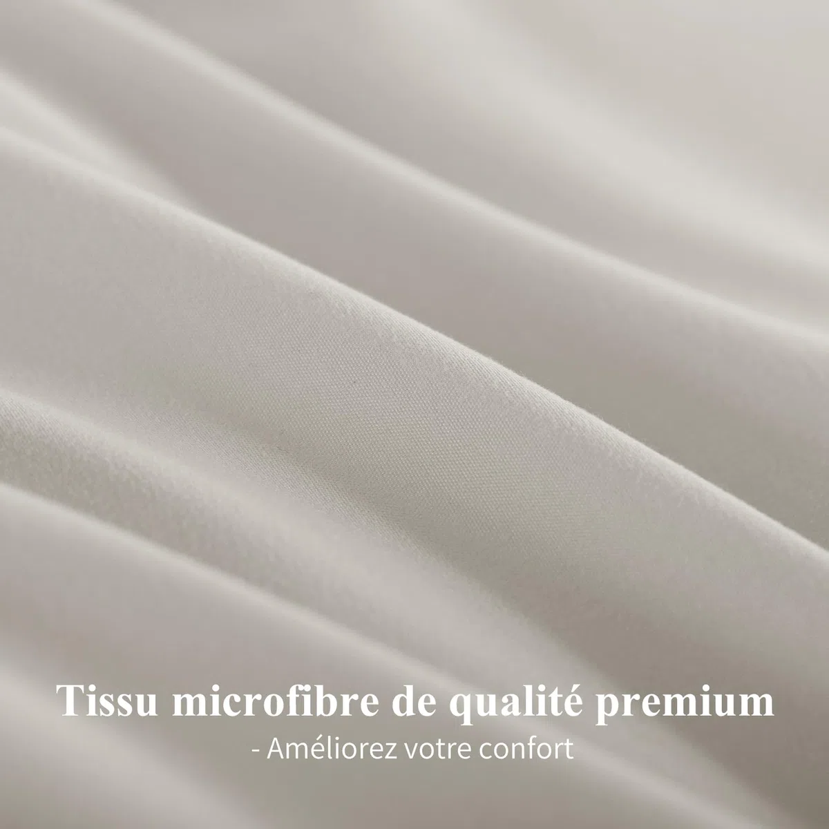 Aisbo copripiumino 240x260 biancheria da letto reversibile beige/bianco