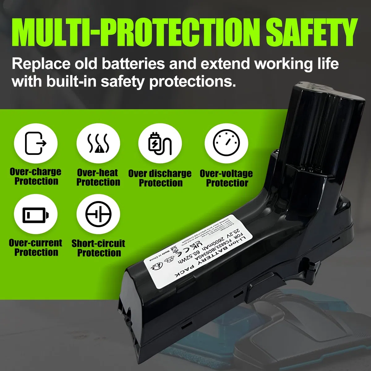 Batteria da 25,2 V per aspirapolvere Philips SpeedPro, compatibile con Philips SpeedPro Max Aqua, XC7042/01, XC8147, FC6822, FC6823, FC6904, FC6908, FC6822/01, XC8043/01, XC8045/01R1, FC6827, FC6828