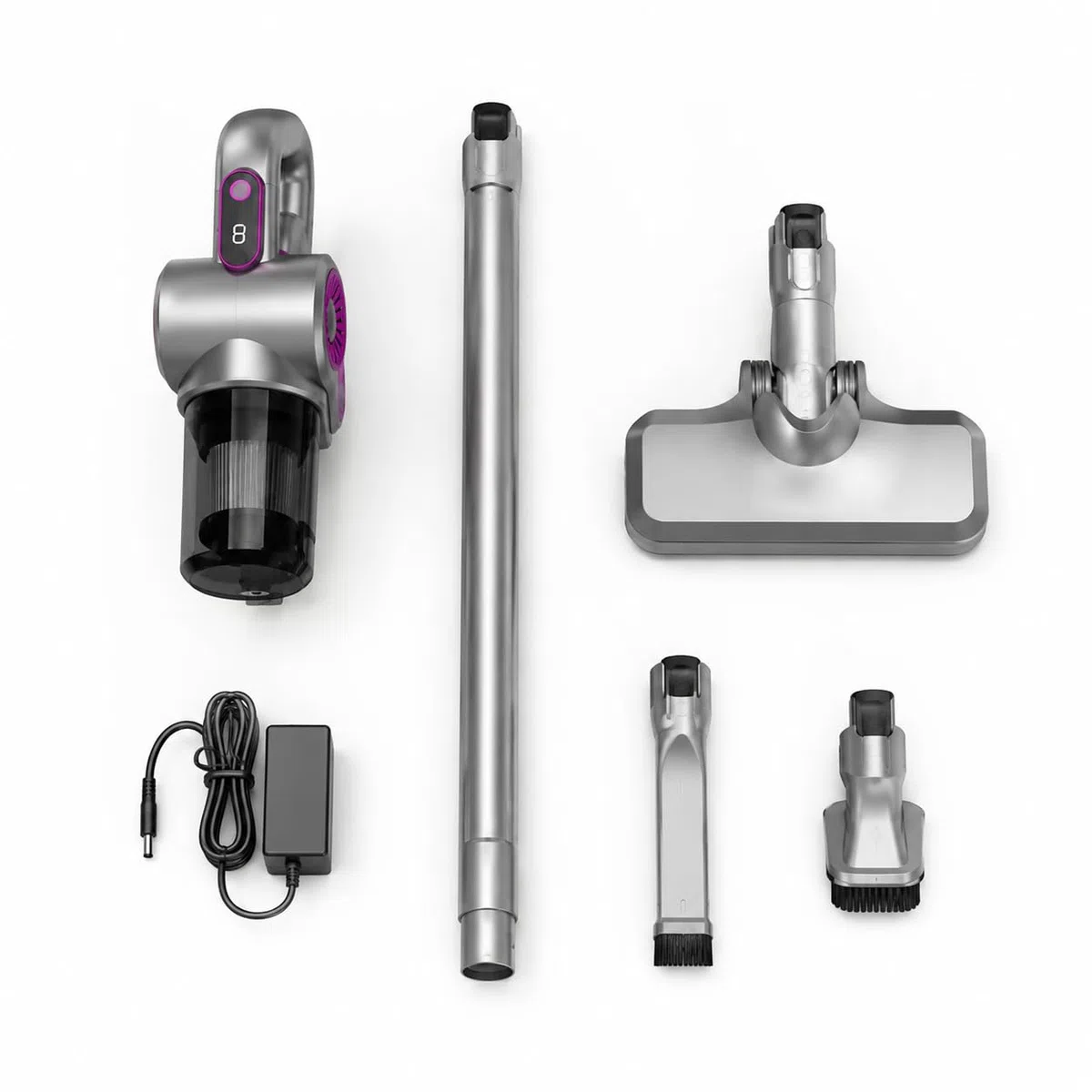 Generico Aspirapolvere Senza Fili 4 in 1, Aspiratore Portatile Ricaricabile, Scopa Elettrica Cordless per Pavimenti Divani Auto e Angoli, Aspirazione Potente con Accessori Multifunzione