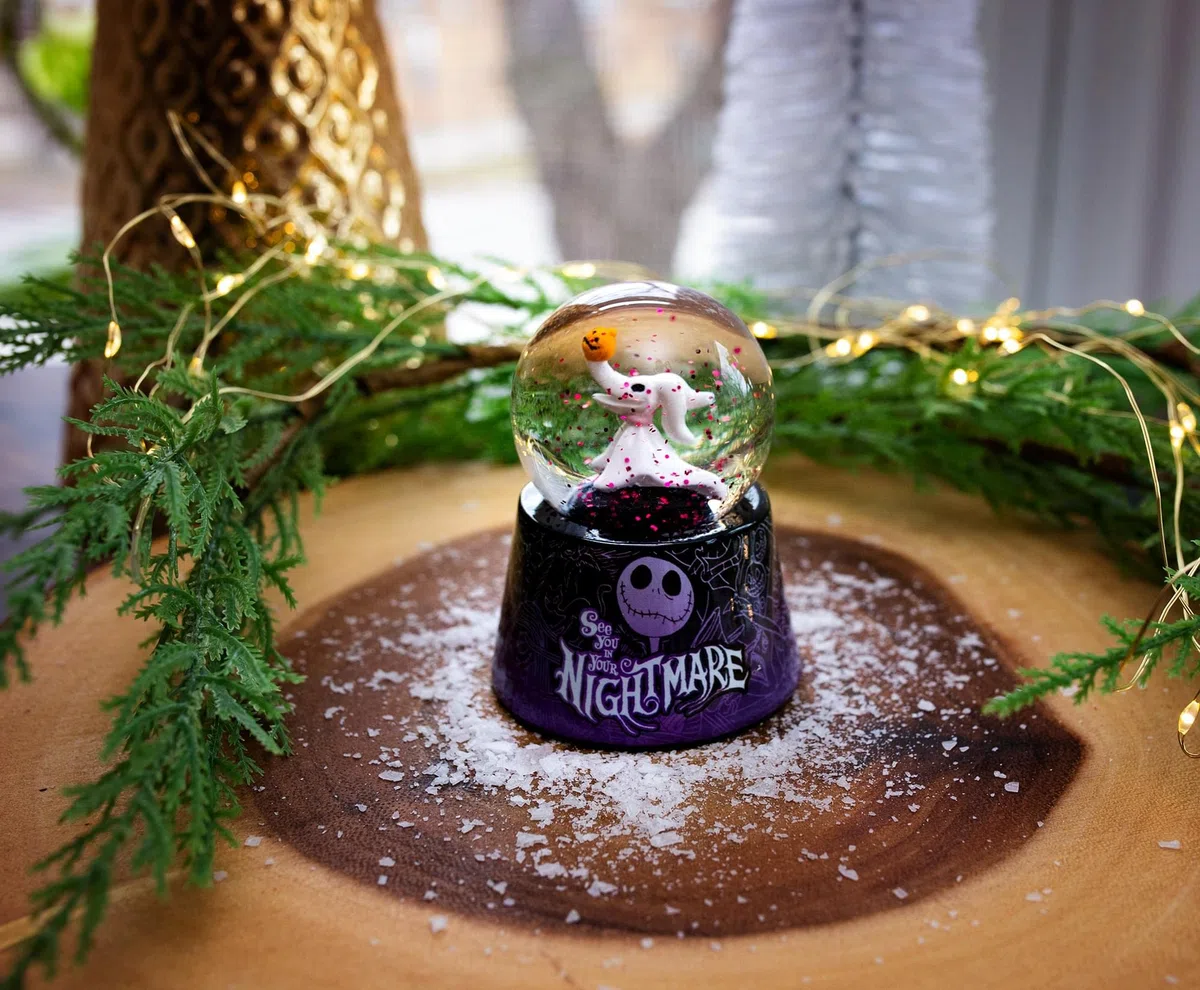 Disney The Nightmare Before Christmas Zero - Mini palloncino da neve illuminato da 3 pollici glitterato per adulti