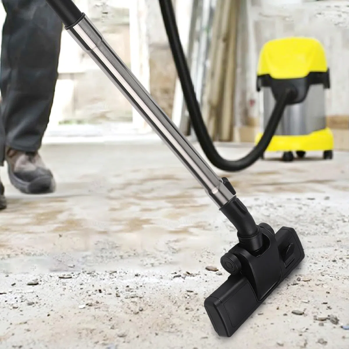 Tubo di ricambio per aspirapolvere, tubo di aspirazione in acciaio inox, set di spazzole per pavimenti, struttura in plastica duratura, per Karcher WD MV SE Series