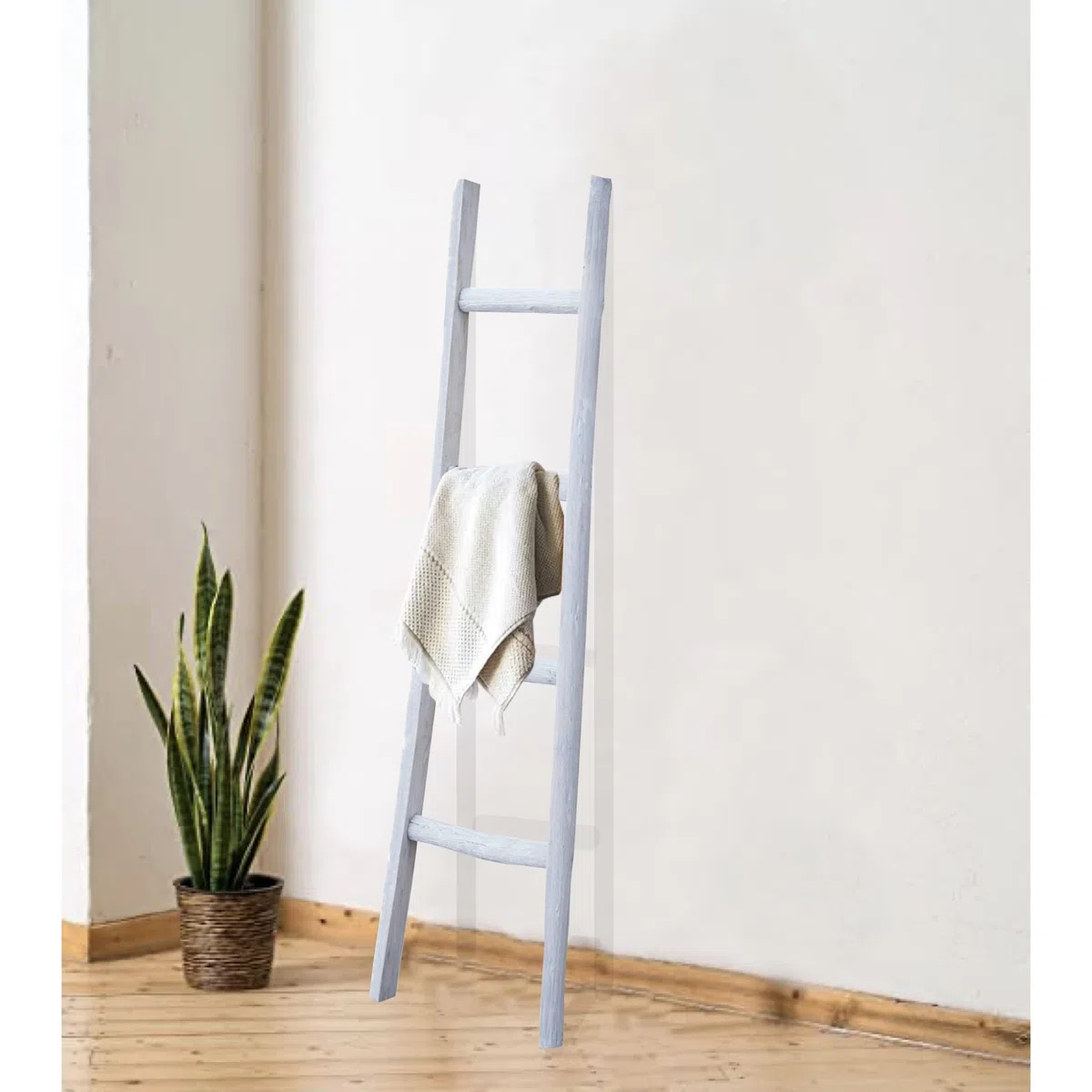 Biscottini Scaletta porta asciugamani bagno 150x8x40 - Scala Decorativa in Legno - Scala portasciugamani - Scaletta legno appendi asciugamani - Scalette portasciugamani da parete Metallo, Bambu