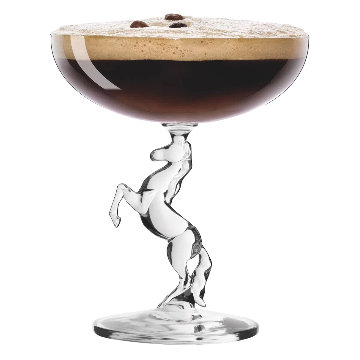 RITZENHOFF Reitkristall 9011001 - Calice da spumante da 200 ml, design semplice ed elegante, con stelo a forma di cavallo in ascesa, prodotto in Germania