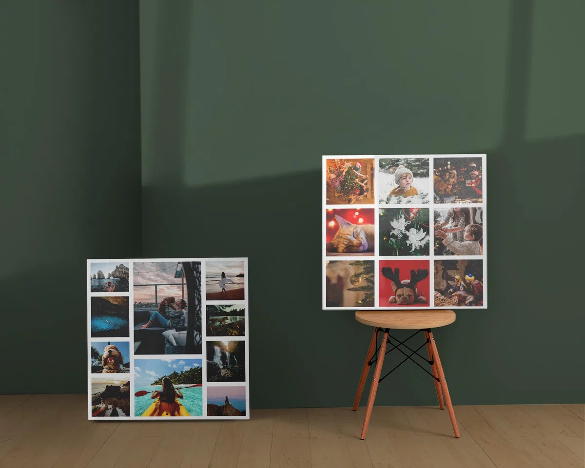 Panorama Quadro Collage Personalizzato con la Tua Foto 50x50 cm - 10 Fotografies Modello 2