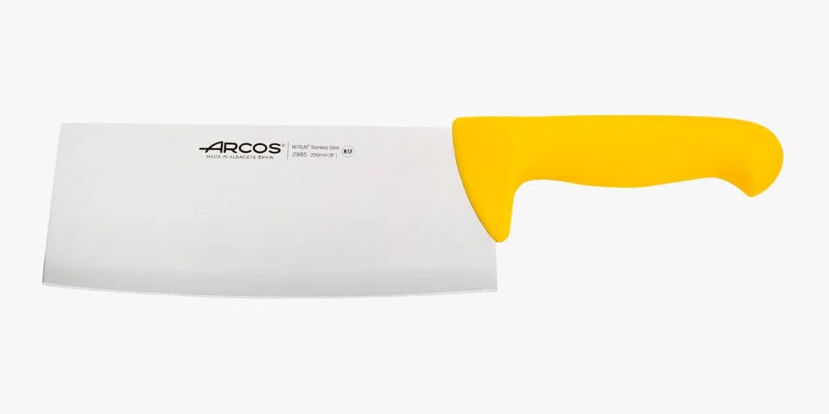 Arcos Serie 2900, Mannaietta Mannaia da Cucina Coltello Scannare Coltello Macellaio, Lama Acciaio Inossidabile NITRUM 200 mm, Manico Polipropilene, Colore Giallo