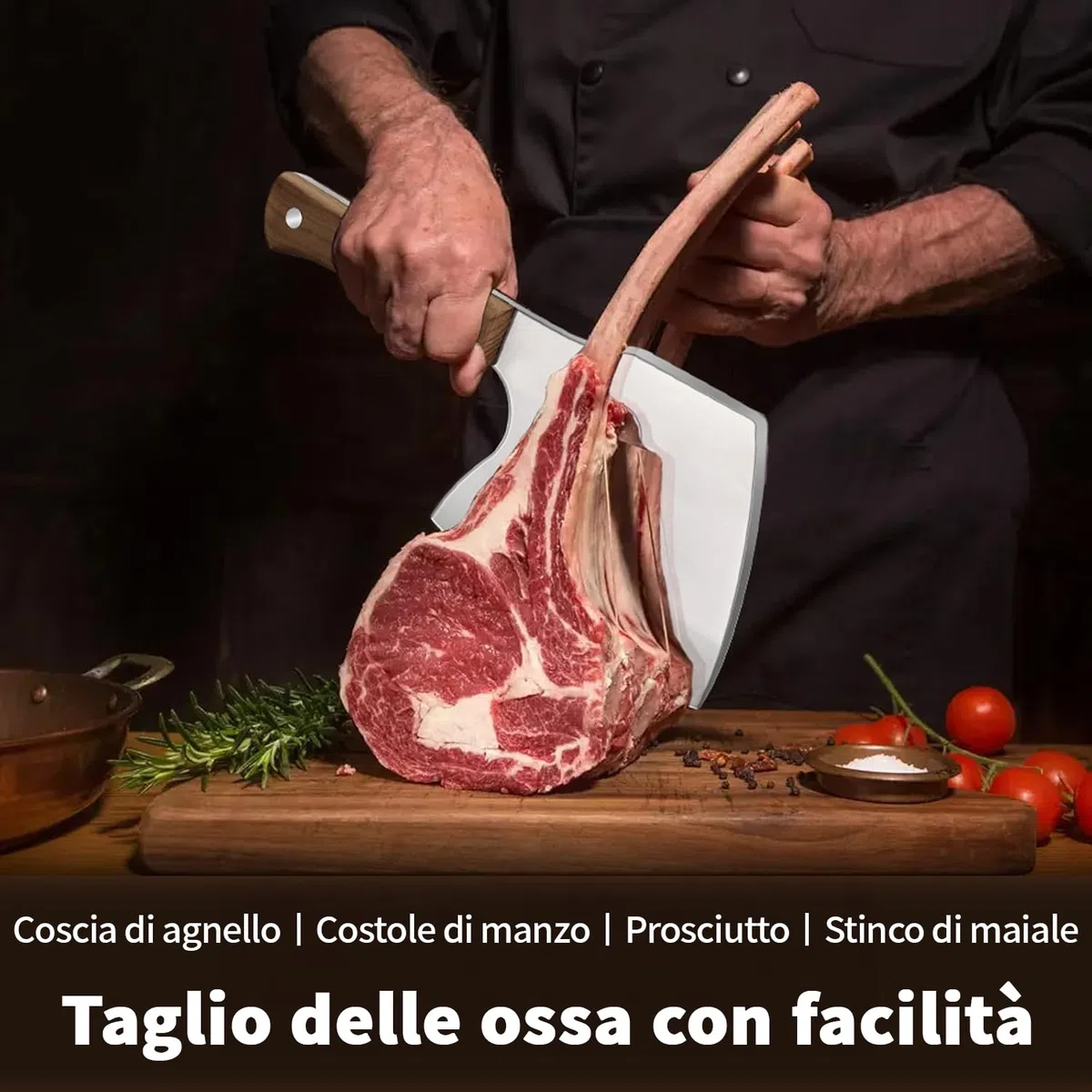 Plys Mannaia da Cucina Lama 15 cm Coltelli Macellaio Professionali Coltelli da Carne