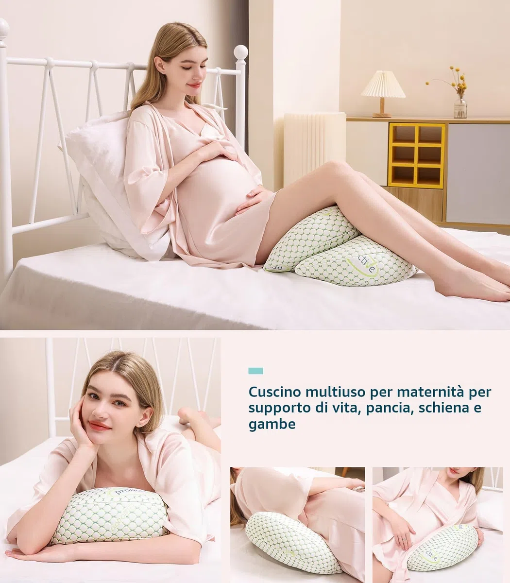 Oternal Cuscino per gravidanza per donne incinte, morbido cuscino per gravidanza, supporto per schiena, fianchi, gambe, cuscino premaman con federa rimovibile e regolabile