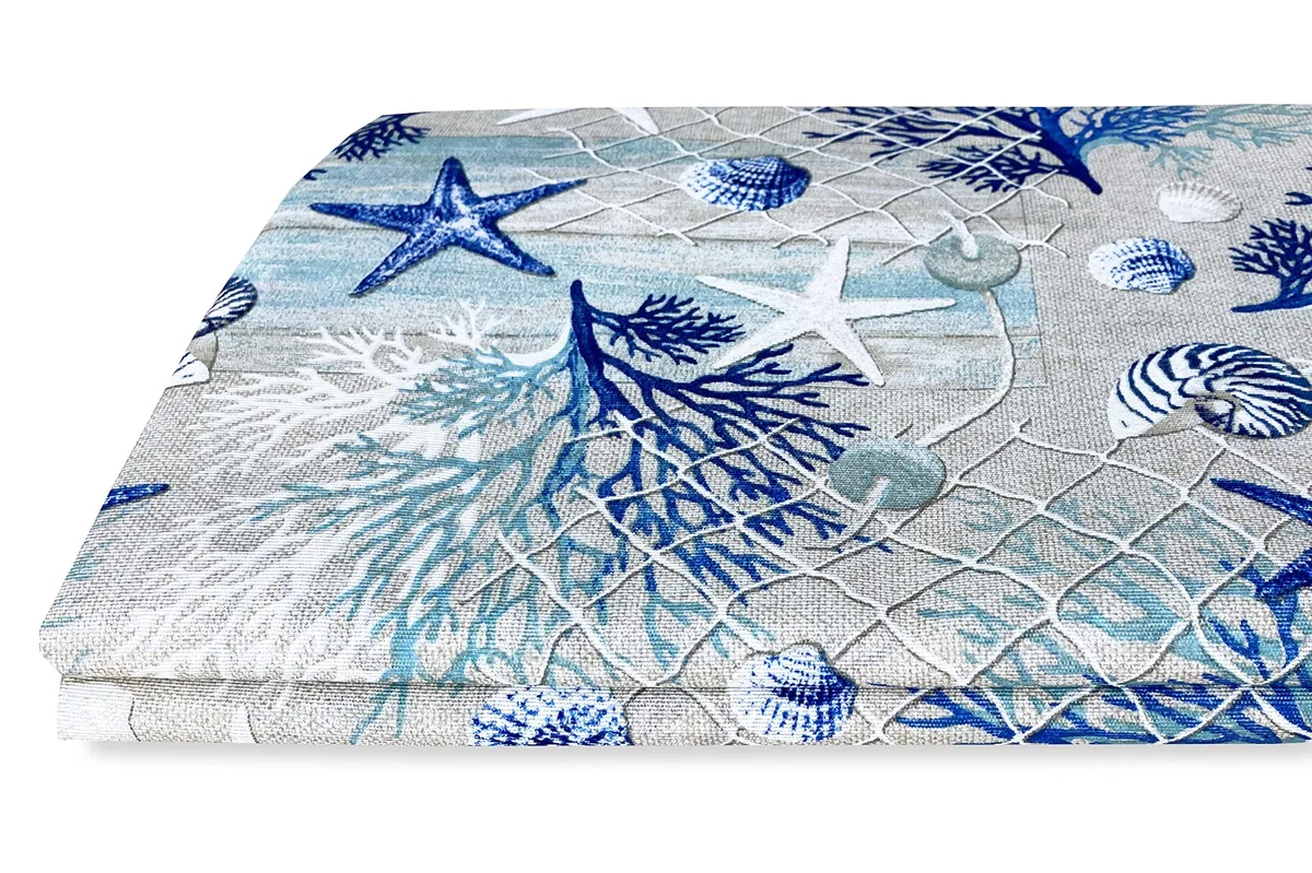Tex family Telo ARREDO copritutto Gran Foulard COPRILETTO copridivano Tessuto LONETA (Coralli Blu, 2 Piazze)