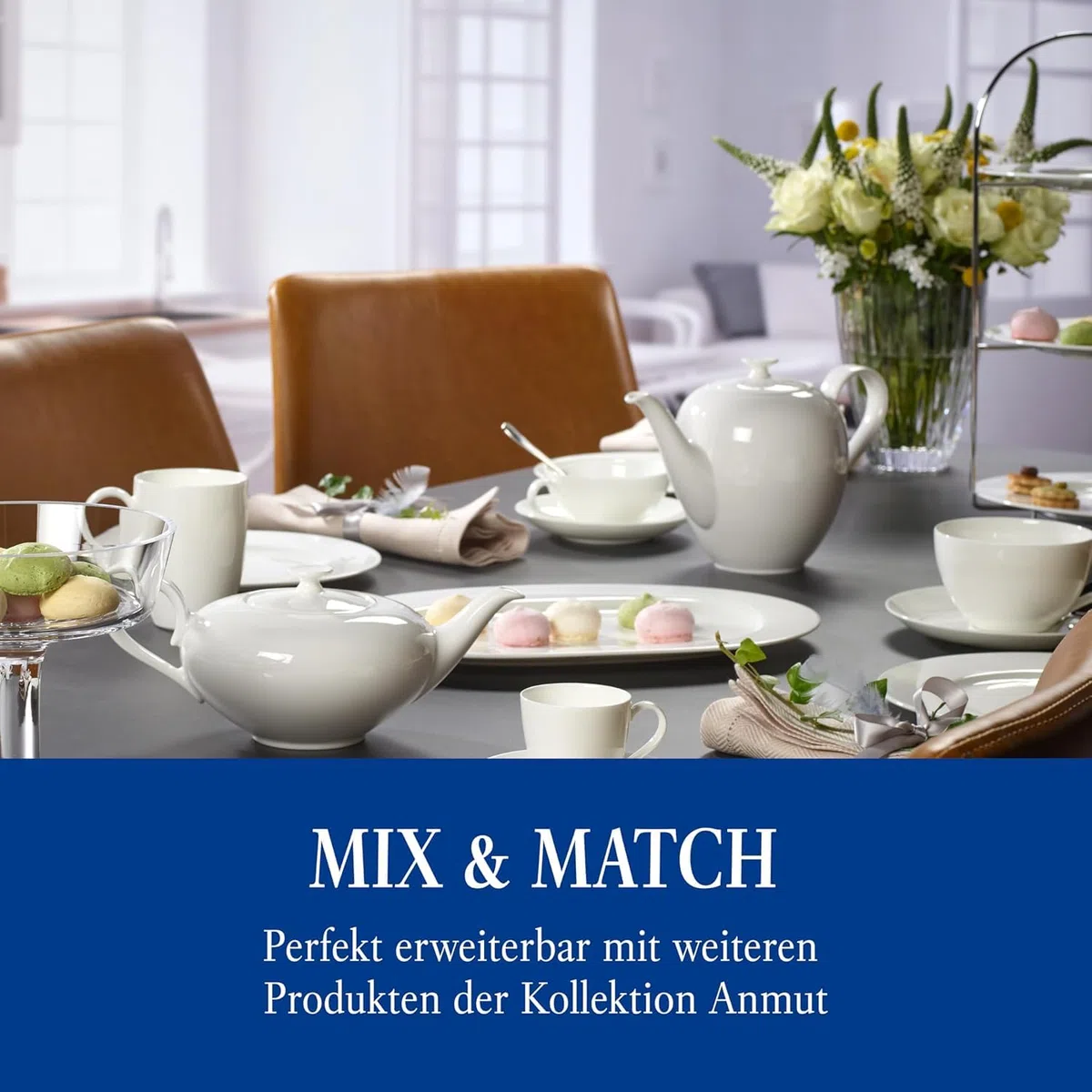 Villeroy & Boch Anmut Etagere in Acciaio Inossidabile di Alta qualità, Piatto da Servizio a 3 Piani per Buffet o Brunch, con Piatti da Cucina Combinabili, 40 cm