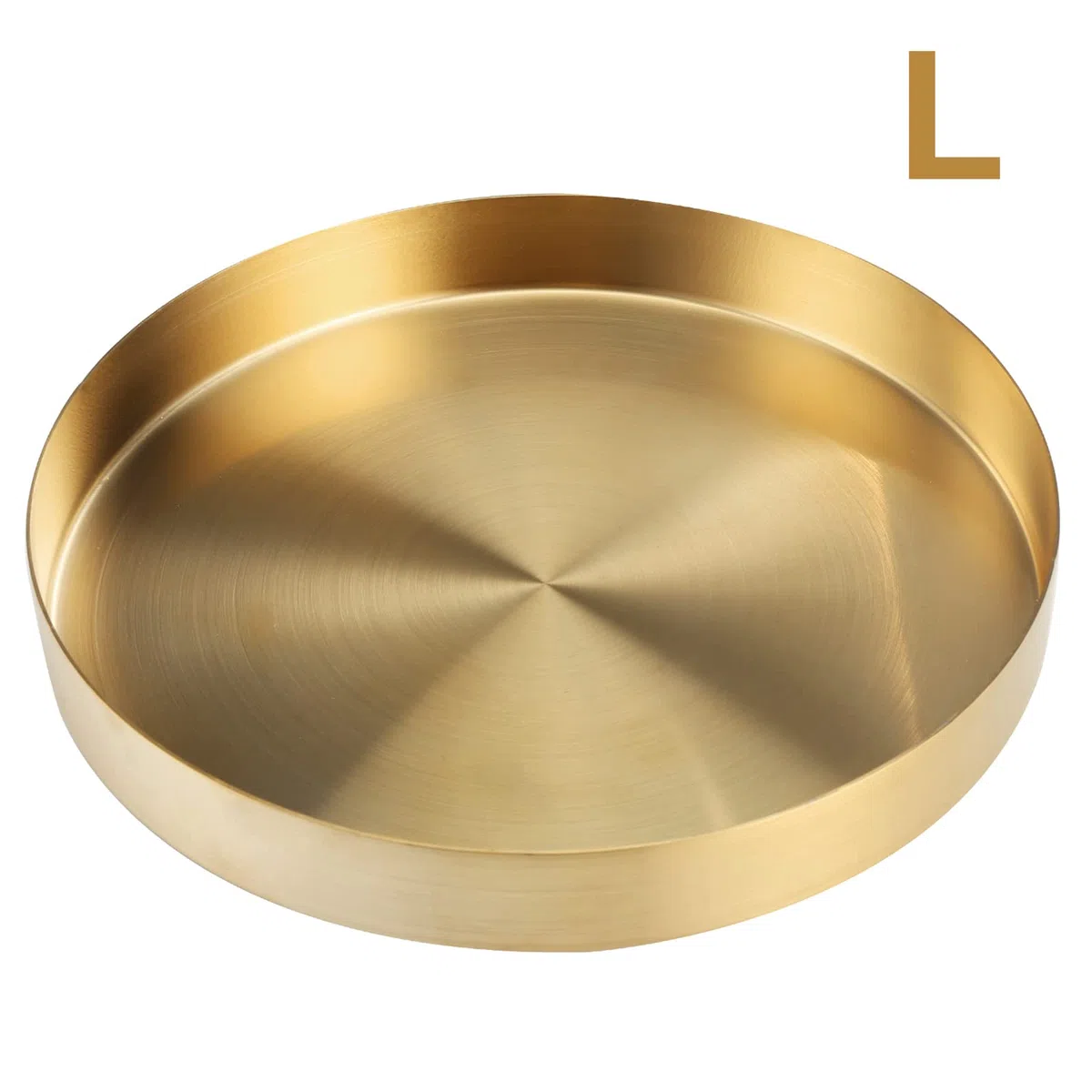 Vassoio Rotondo in Acciaio Inossidabile Vassoio da Portata Organizzatore di Gioielli E Trucchi in Oro/Piatto per Candele Piatto da Portata Dorato per Bar Cucina Bagno Acciaio Inossidabile (M)