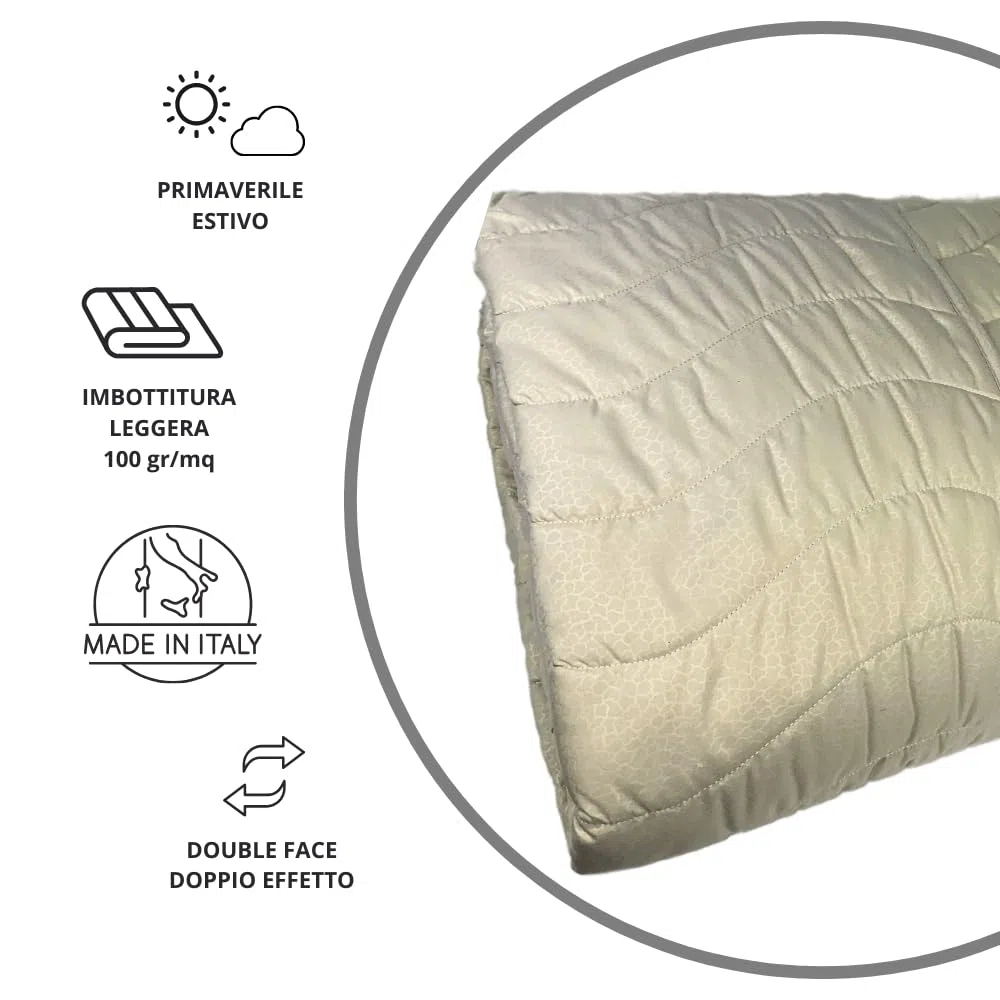 MAXIME MAISON - Copriletto Matrimoniale Mezza Stagione (100 gr/mq) Trapuntino Matrimoniale, Trapunta Matrimoniale Leggera e Double Face, Letto Mezza Stagione in Morbida Microfibra, Made in Italy