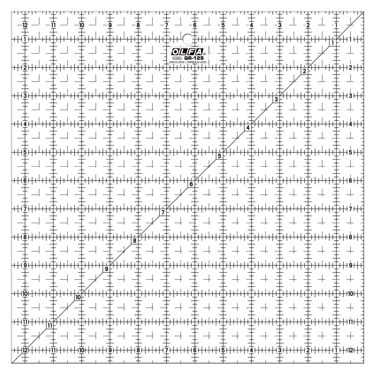 Olfa - Righello per Quilting, 12,5 mm, Colore Trasparente