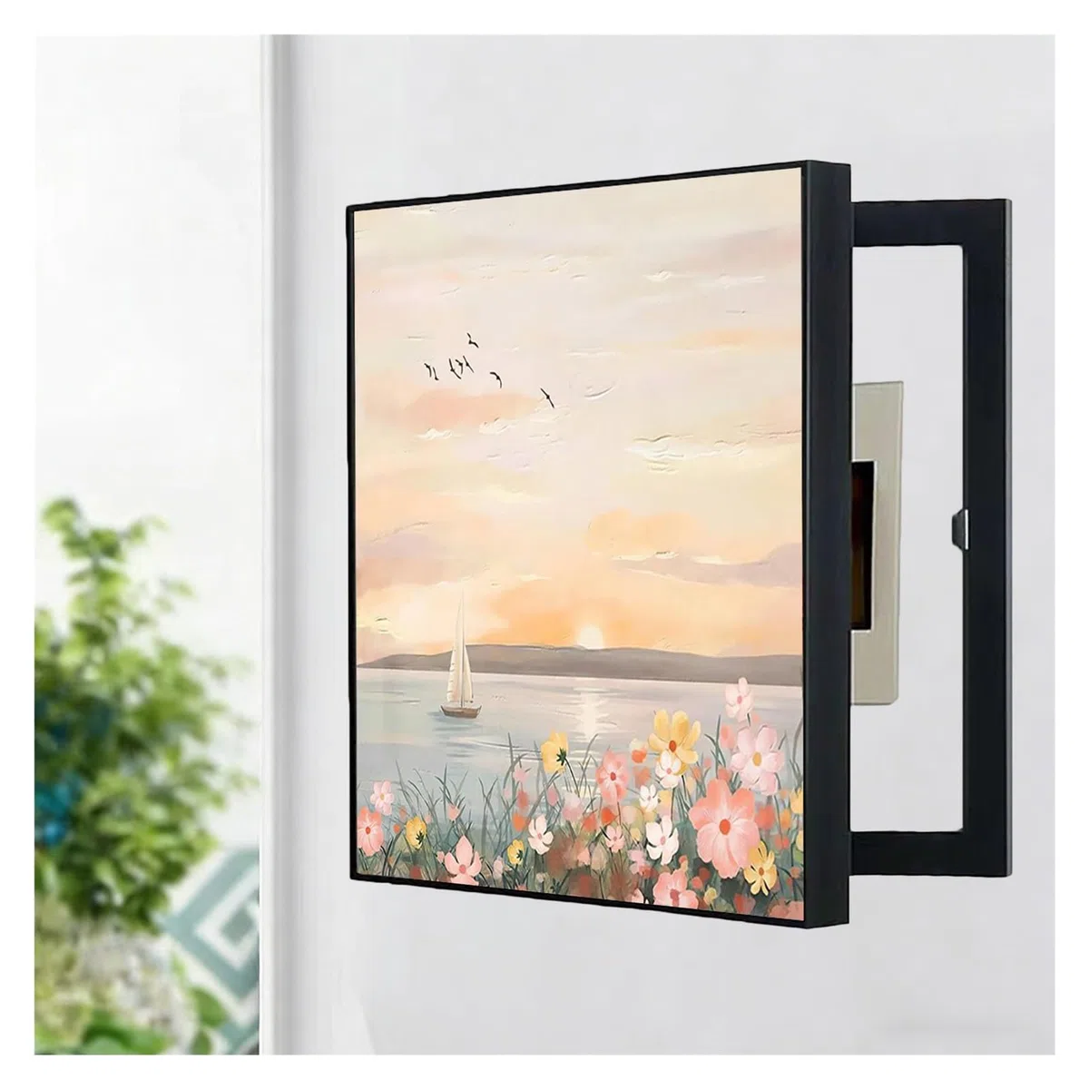 Pannello Copri Quadro Elettrico, Cornice Copri Quadro Elettrico per Gallerie, Abitazioni, Uffici, Corridoi, Bar, Cucine BUJNIE(B,30x40cm/11.8x15.7in)