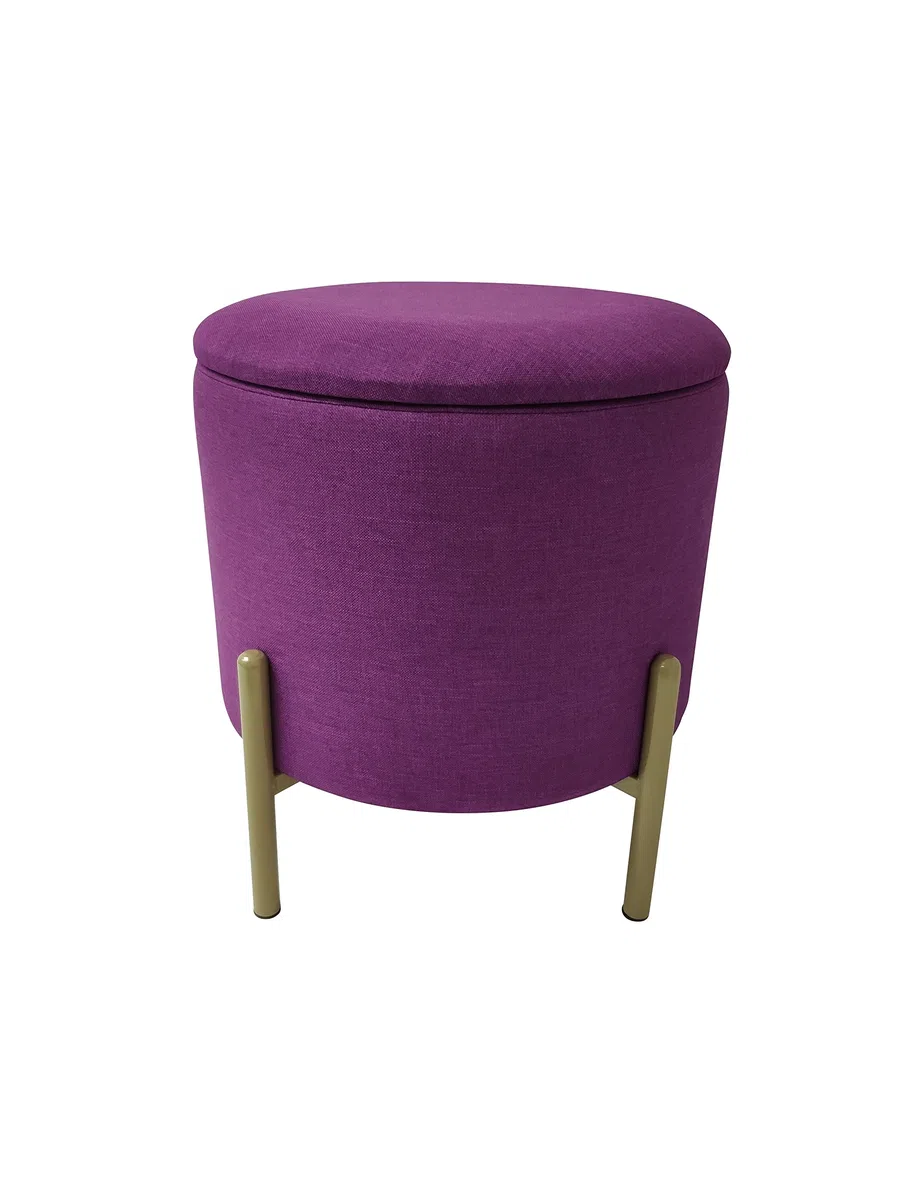 ECHTWERK Pouf Logan, con vano portaoggetti, Coperchio Rimovibile, Contenitore Rotondo, con Piedi in Legno, Adatto per Camera da Letto e Soggiorno, 40 x 40 x 40 cm, Fino a 150 kg, bay