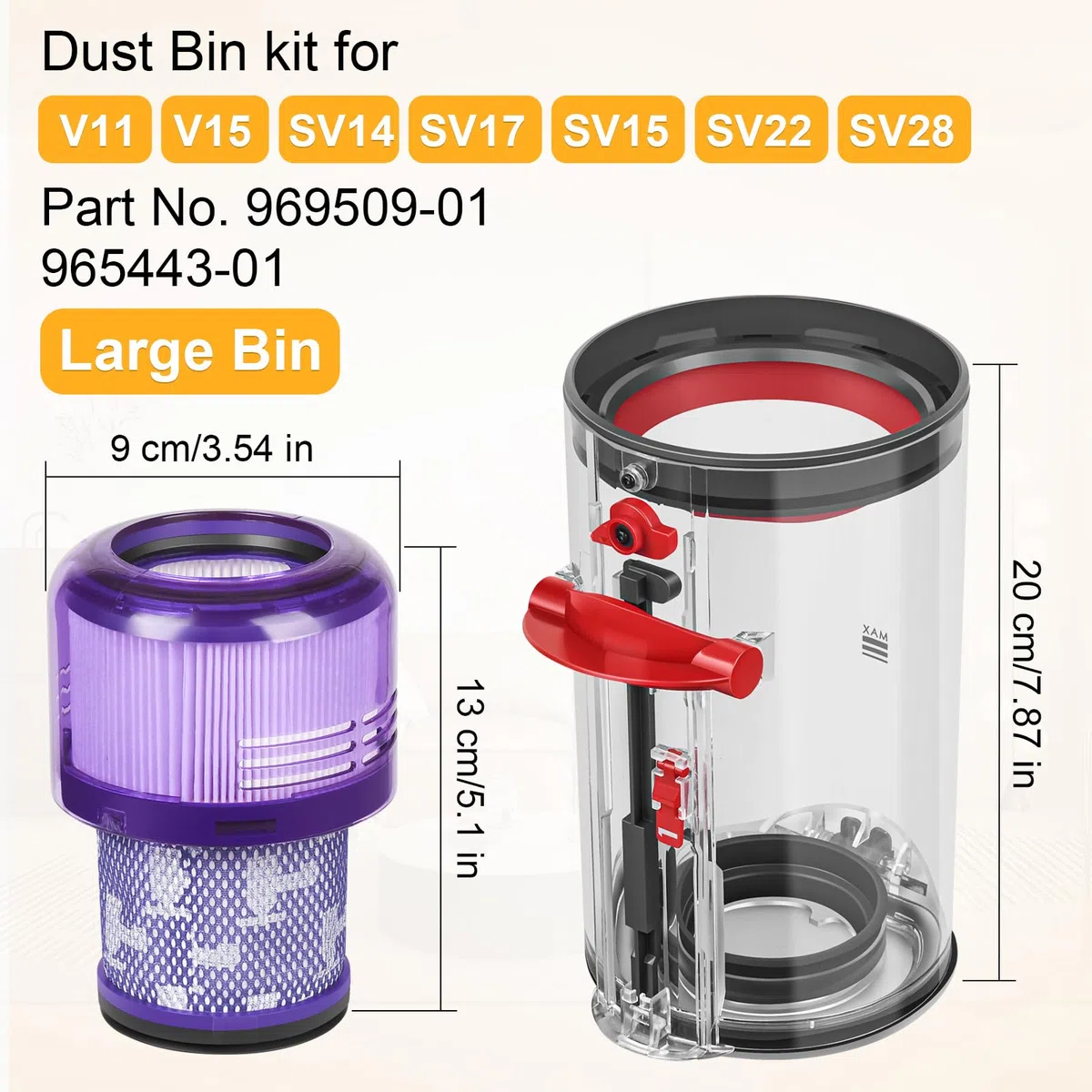 V11 Contenitore Serbatoio Per Dyson V11 V15 Cestello Ricambi SV14 SV17 SV15 SV22 SV28 Polvere Raccogli Filtri Filtro Rifiuti Accessori Contenitori Cestino Pattumiera Bicchiere Secchio Cilindro