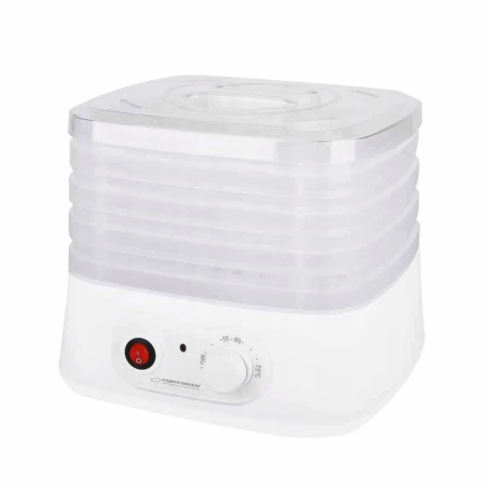 Esperanza EKD004 DESHIDRATADOR DE ALIMENTOS, Transparente, Blanco 250 W