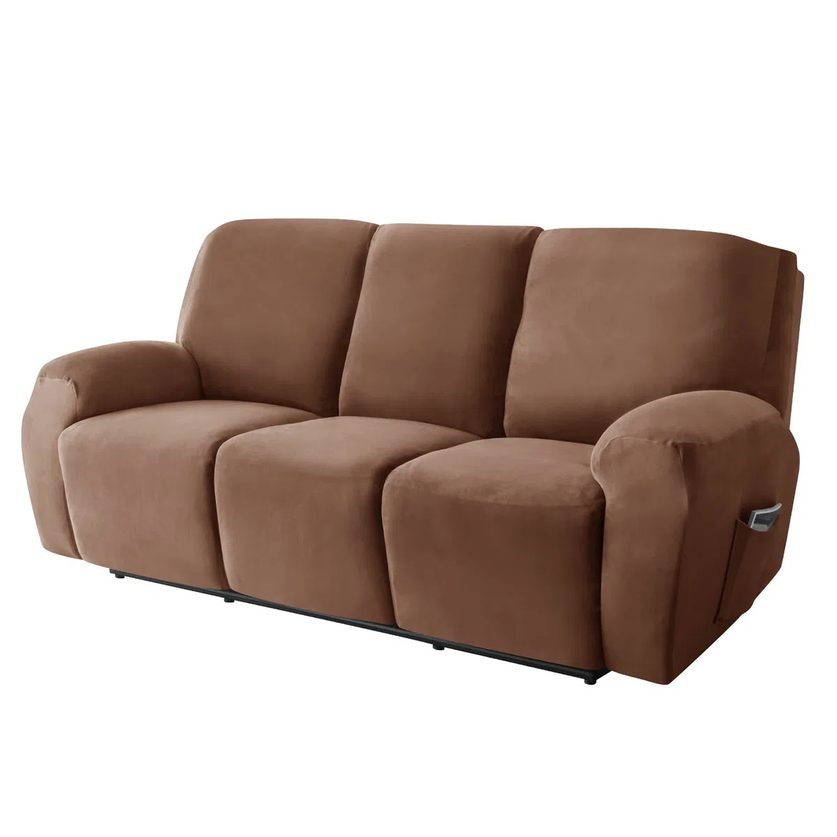 Copripoltrona Relax Elasticizzato per 1 2 3 Posti, Morbido Velluto Fodera per Poltrona Reclinabile Copridivano Sofa Protettore Fodera per Divano Antiscivolo(Caffè,3pcs)