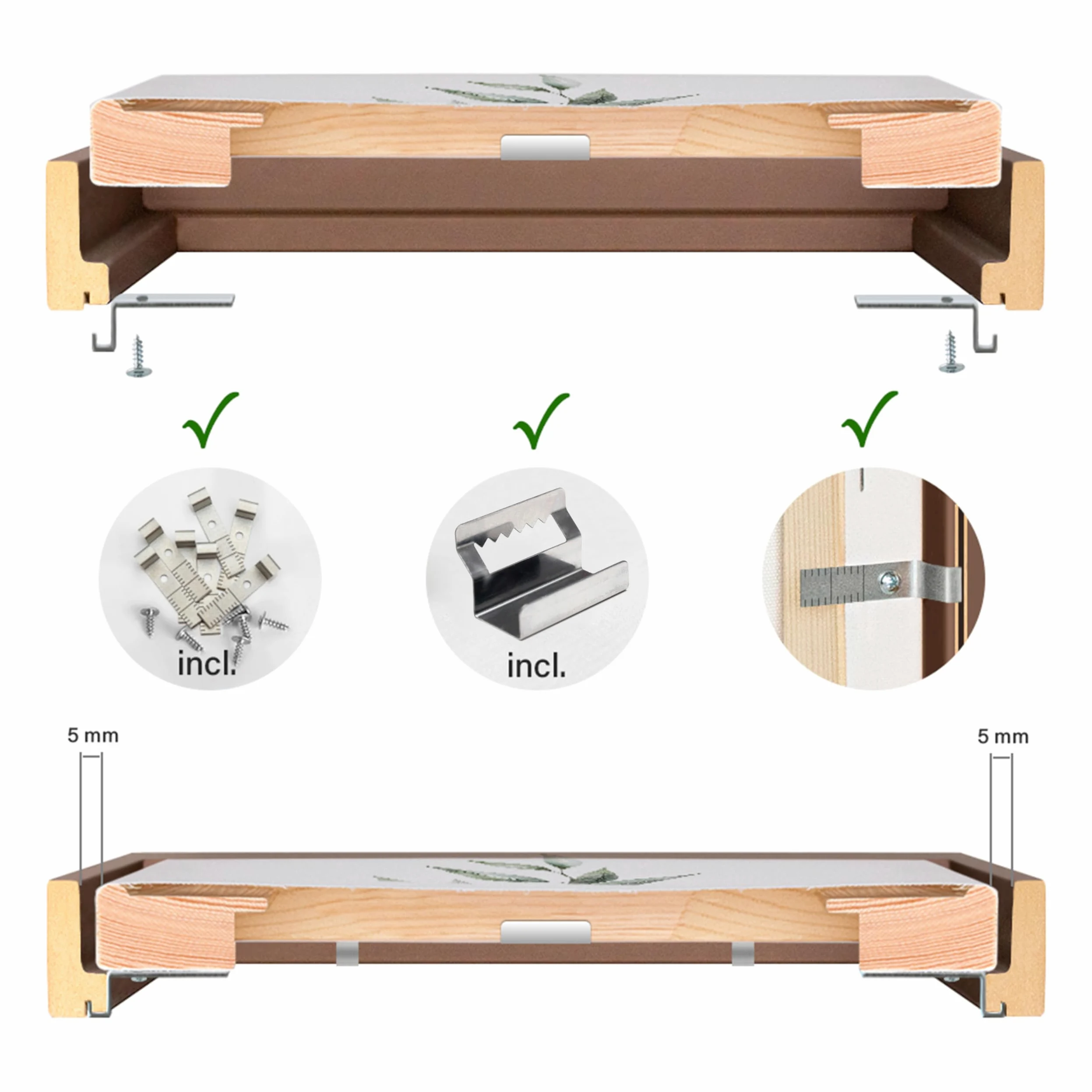 Bildershop-24 - Cornice per fughe ombreggiate Lemgo, Bianco Opaco, 50 X 100cm