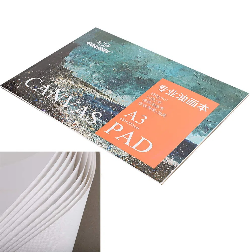 A3 Pittura a Olio Libro di Carta Tela di Cotone Pad Strumento di Disegno per Principianti Rifornimenti d'arte 420x297mm Accessori Professionali per l'uso