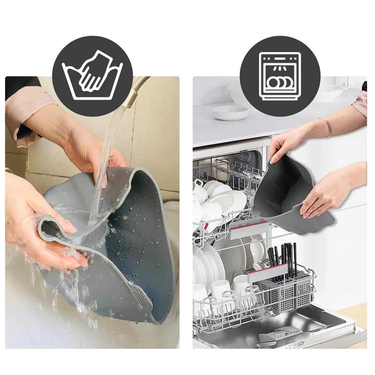 Buachois Divisore per Pentola a Cottura Lenta Inserto Divisorio per Casseruola in Silicone Riutilizzabile con Manico per La Cucina Domestica, Separatore Alimenti Multiuso per Slow Cooker