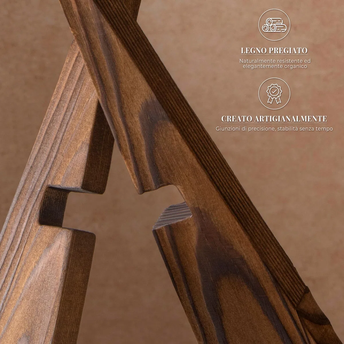 ANBOXIT Supporto Porta Piatti da Esposizione in Legno - 3 Pezzi Piedistallo Cavalletti in Legno, Porta Foto da Tavola, Supporto per Cornice - 12 cm