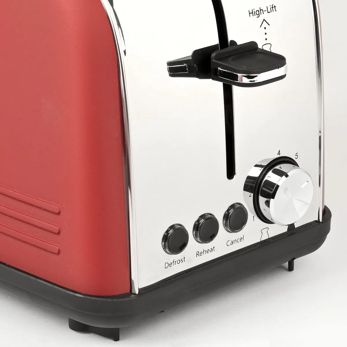 Girmi TP57 Tostapane, 800 W, Corpo e pinze INOX, Ampie fessure, Timer, 8 livelli di cottura, Spegnimento automatico, Raccogli briciole, Rosso