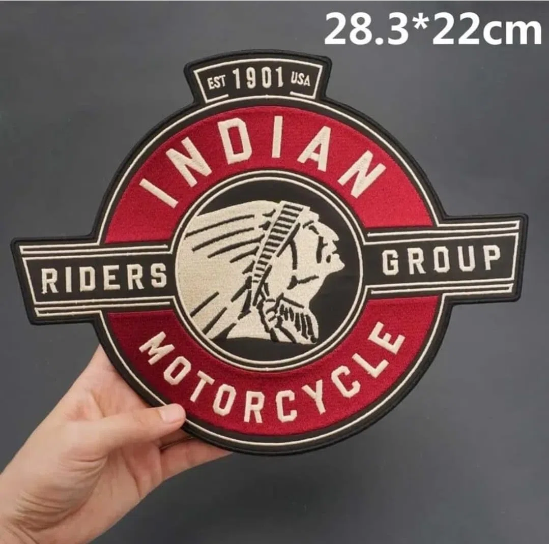 Toppa Indian Motorcycle, Patch Indian Motorcycles, Indian Motorcycles Accessories, Toppa Ricamata, Rossa, 28 x 22cm
