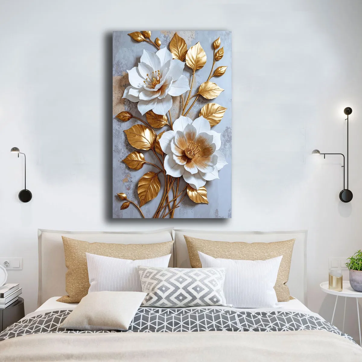 Quadri Moderni Soggiorno Verticale FIORI Quadro moderno FIORE da Parete grande XXL Stampa su tela Canvas Decorazione Murale muro Arredo Camera da letto Cucina (1, 40x70 cm, Canvas intelaiato)