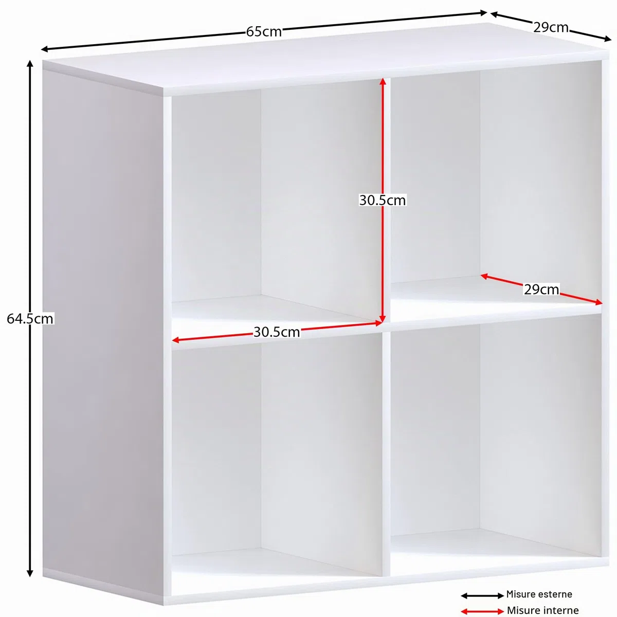 Vida Designs Durham Cube - Libreria per soggiorno, libreria, mobili per casa, ufficio (4 cubi, bianco)