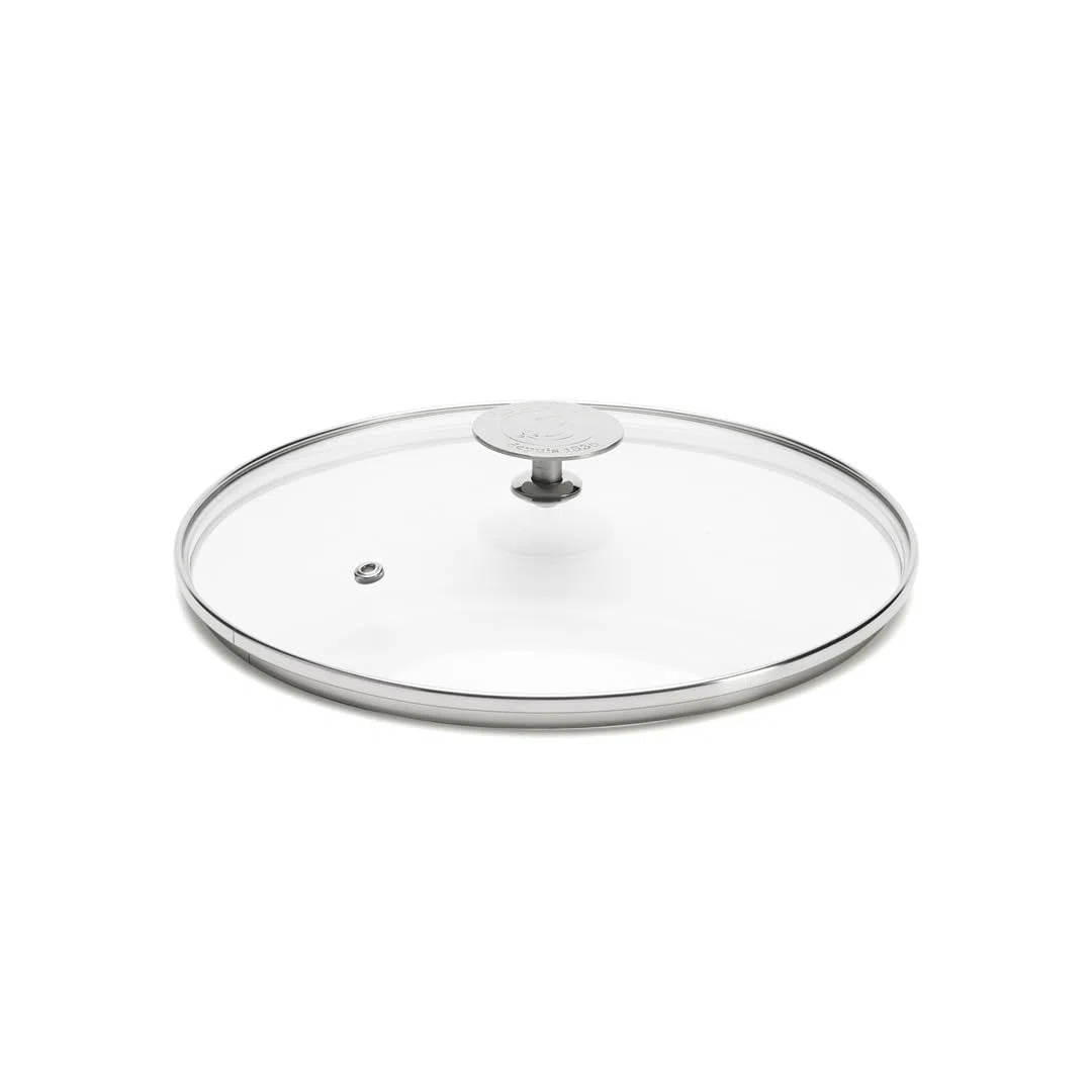 De Buyer Coperchio in Vetro con Maniglia in Acciaio Inox, diam cm 24, 3429.24, 24 cm